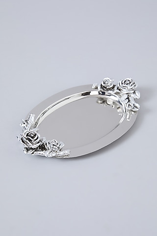Silver Steel & Resin Oval Platter by Assemblage