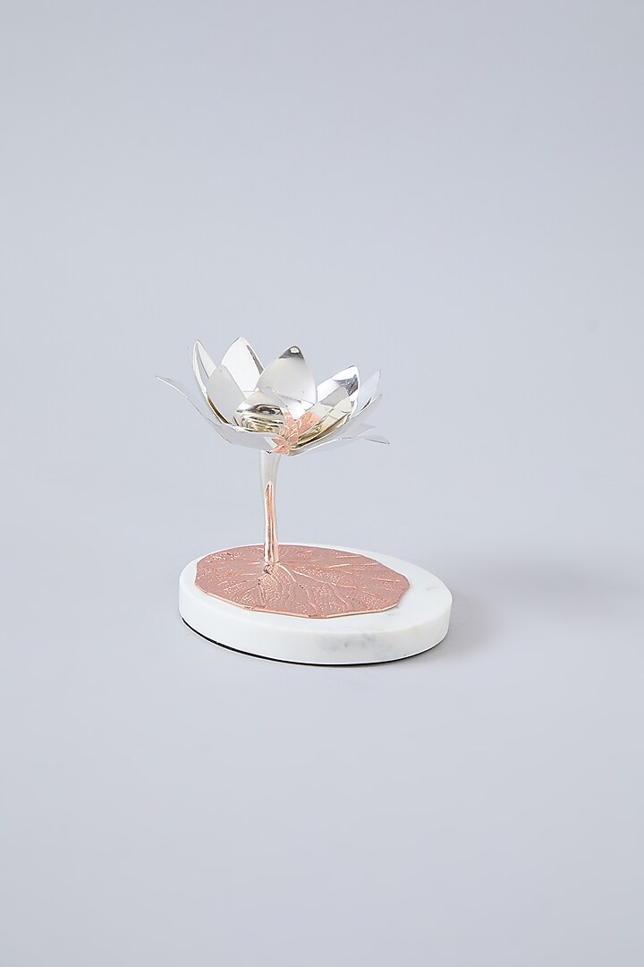 Silver Brass & Marble Candle Stand by Assemblage at Pernia's Pop Up Shop