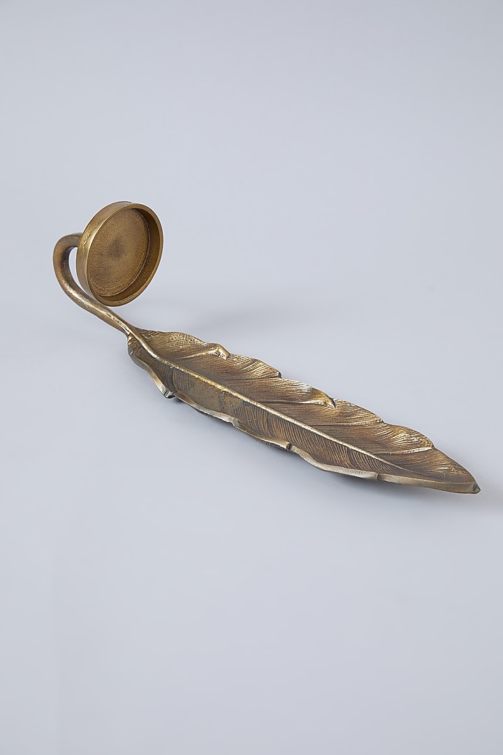 Gold Aluminium Wall Mounting Leaf Candle Stand by Assemblage at Pernia's Pop Up Shop