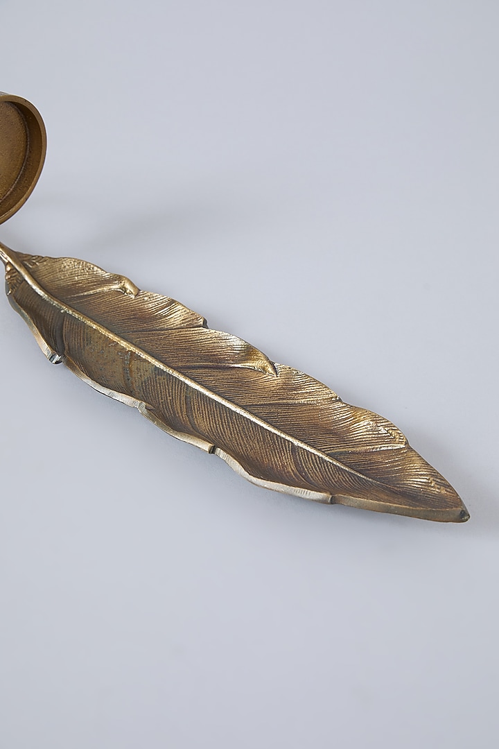 Gold Aluminium Wall Mounting Leaf Candle Stand by Assemblage at Pernia's Pop Up Shop