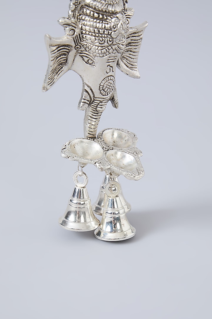 German Silver Ganesha Wall Hanging With Diya by Assemblage at Pernia's Pop Up Shop