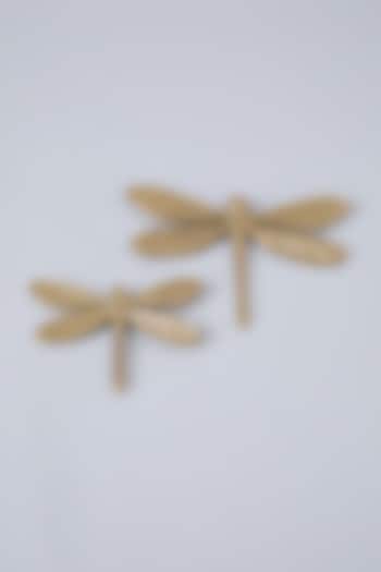 Gold Aluminium Dragonfly (Set Of 2) by Assemblage