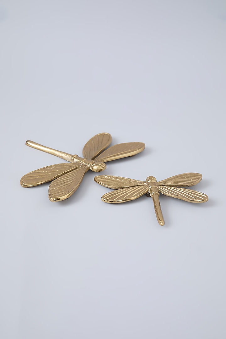 Gold Aluminium Dragonfly (Set Of 2) by Assemblage at Pernia's Pop Up Shop