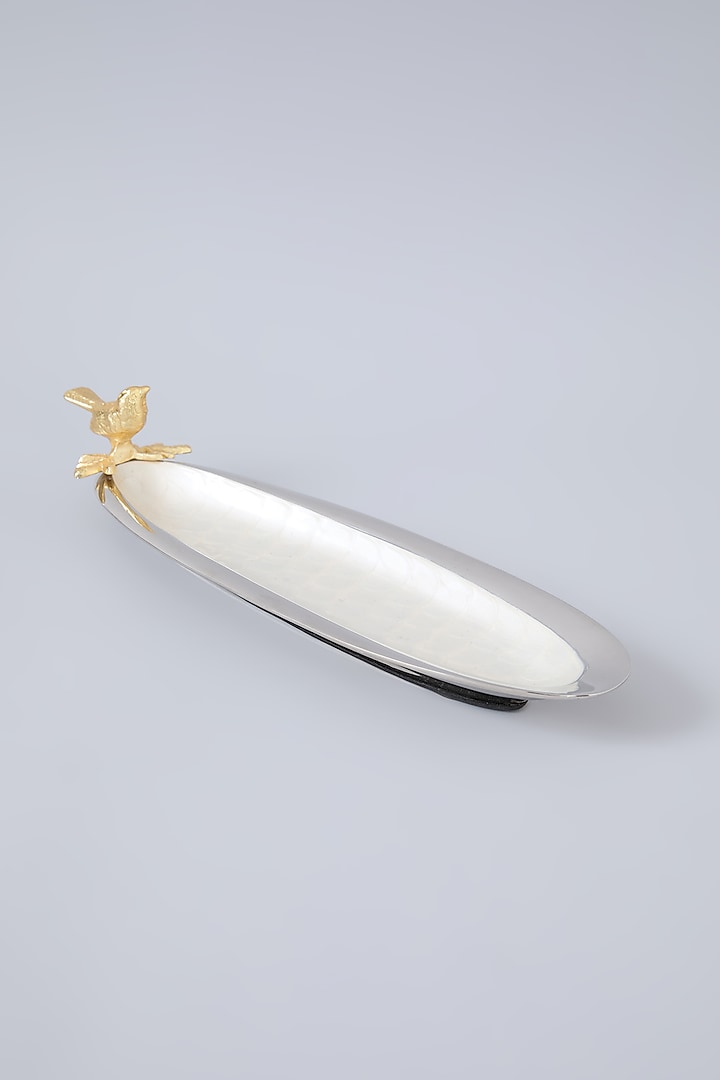 Ivory Aluminium Enameled Long Oval Platter by Assemblage at Pernia's Pop Up Shop
