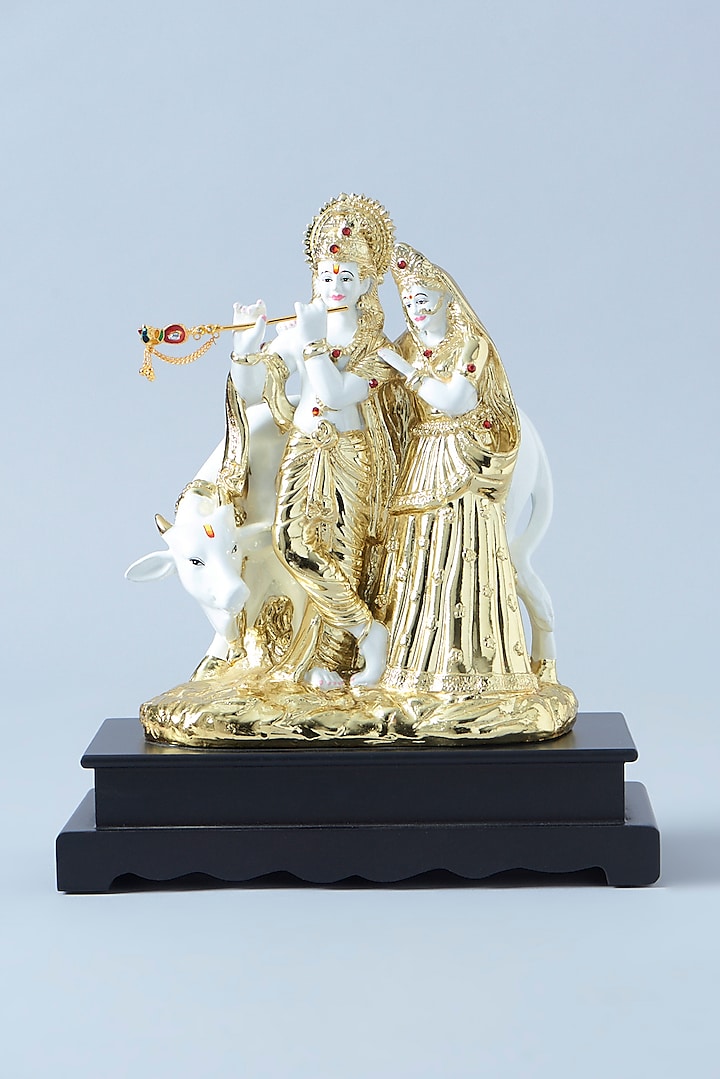 Gold Resin Lord Radha & Krishna Idol by Assemblage at Pernia's Pop Up Shop