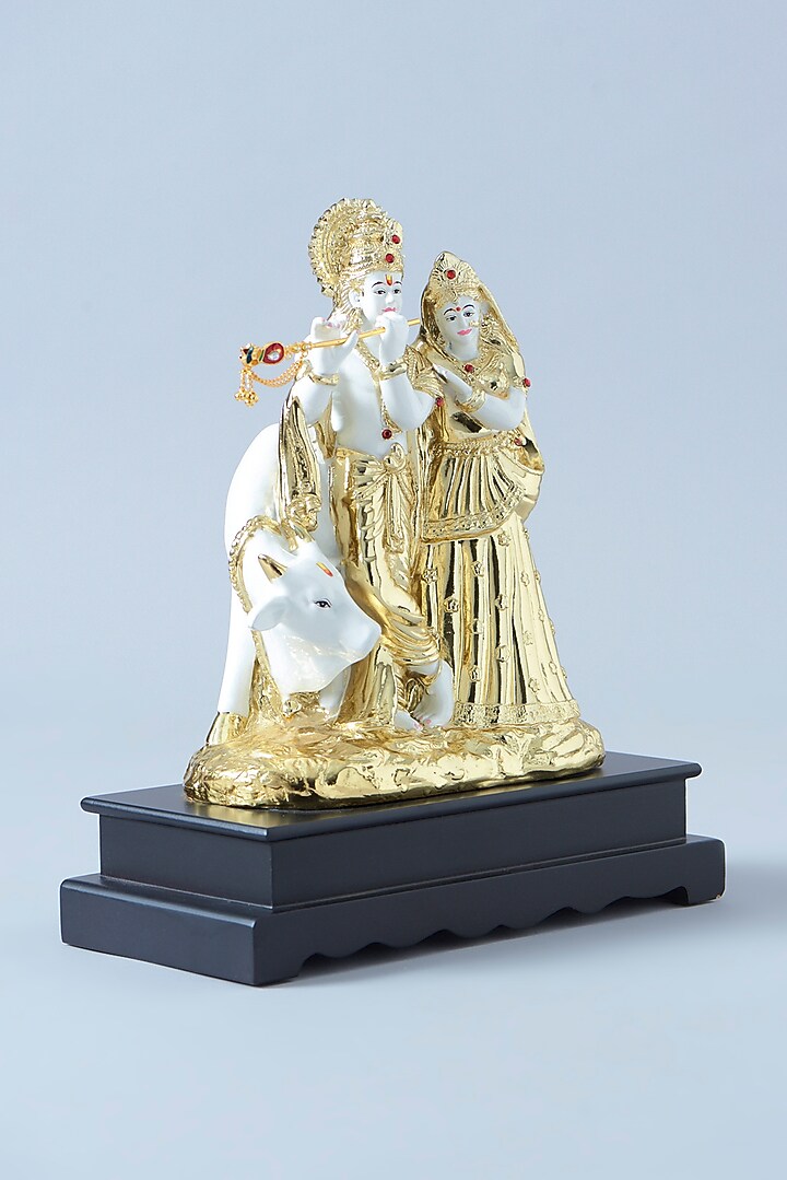Gold Resin Lord Radha & Krishna Idol by Assemblage at Pernia's Pop Up Shop
