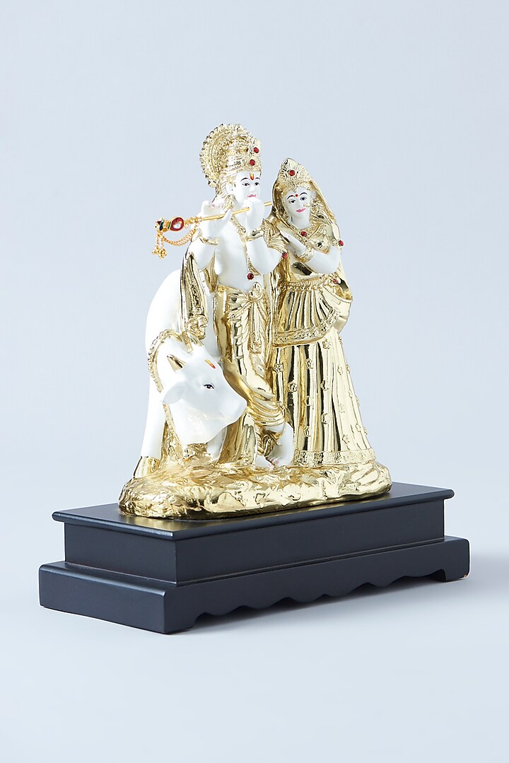 Gold Resin Lord Radha & Krishna Idol by Assemblage at Pernia's Pop Up Shop