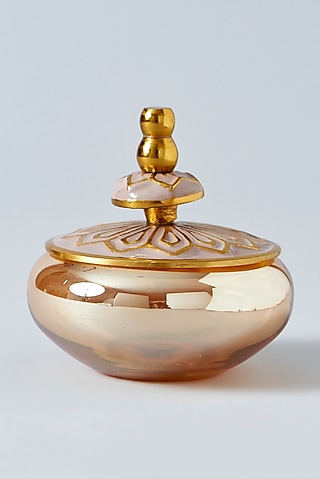 Brown Glass Jar With Aluminium Metal Lid by Assemblage