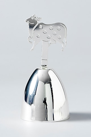 Silver Plated Brass Cow Bell by Assemblage