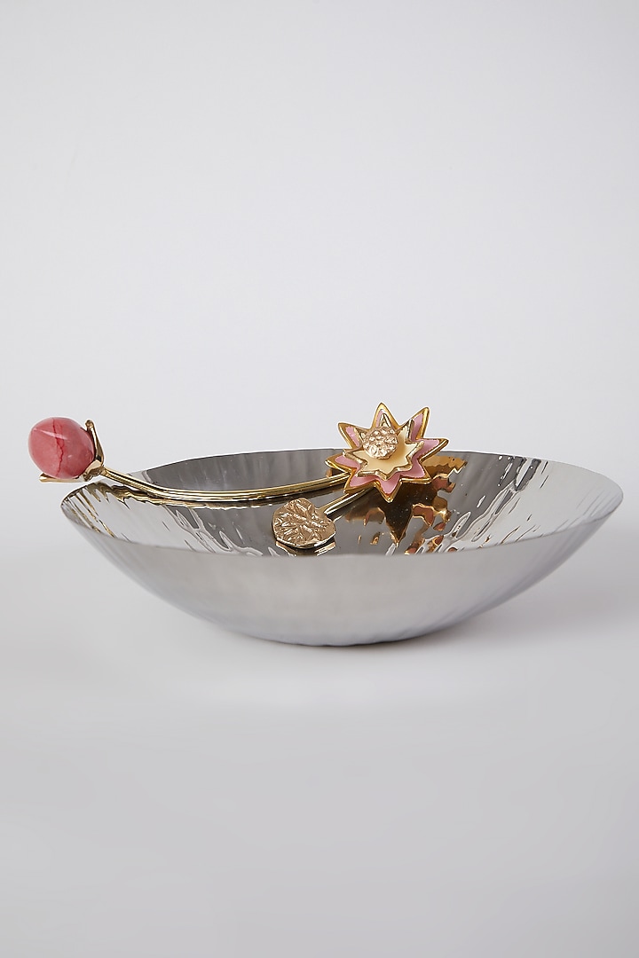Pink Stainless Steel & Brass Bowl by Assemblage at Pernia's Pop Up Shop