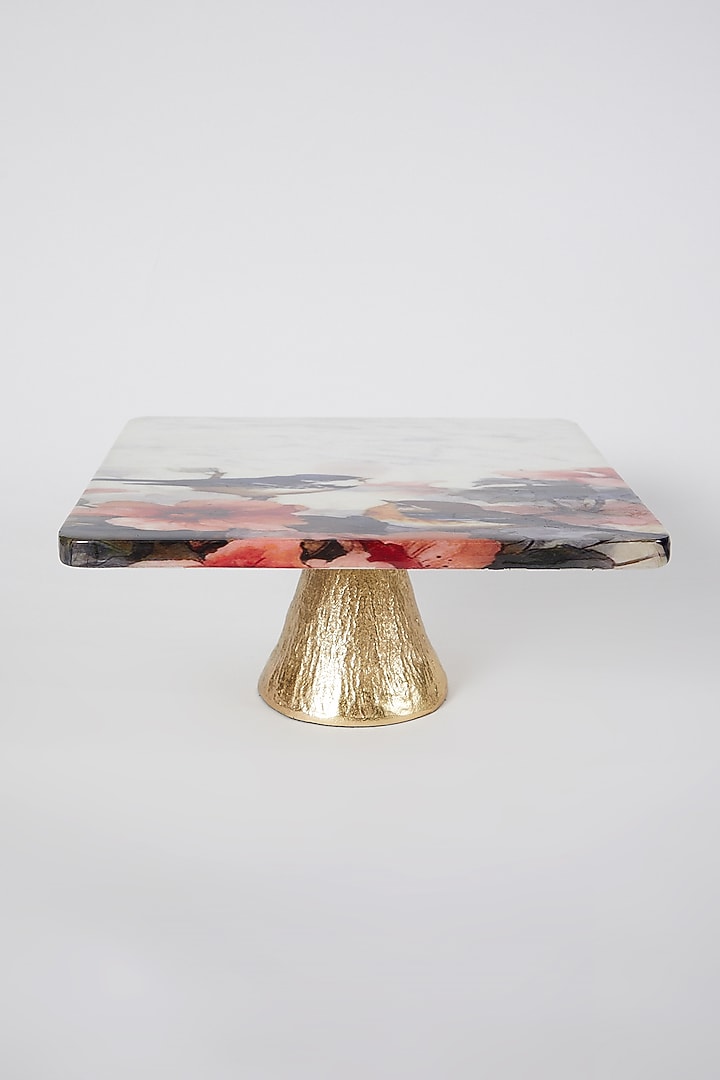Antique Gold Marble Cake Stand by Assemblage at Pernia's Pop Up Shop