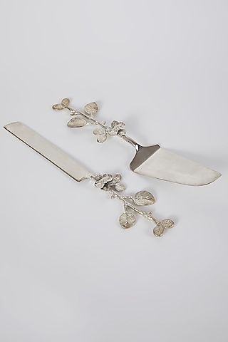 Silver Stainless Steel & Brass Knife & Spatula Set by Assemblage