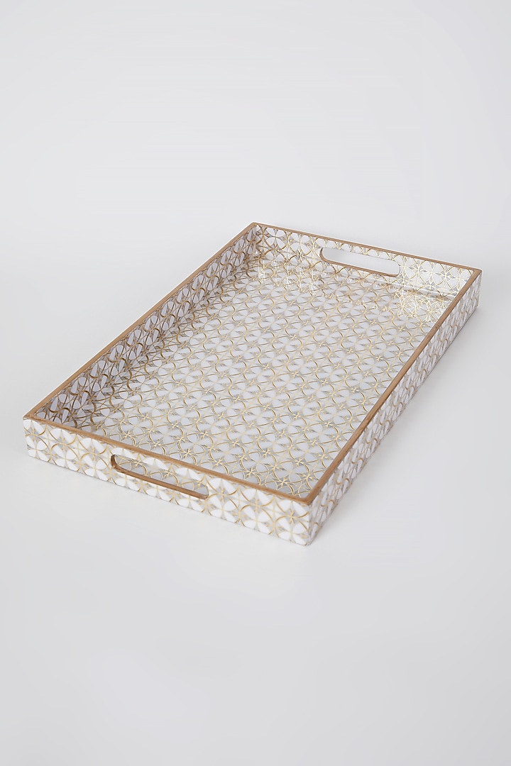 Ivory Engineered Wood Decorative Tray Set (Set of 3) by Assemblage at Pernia's Pop Up Shop