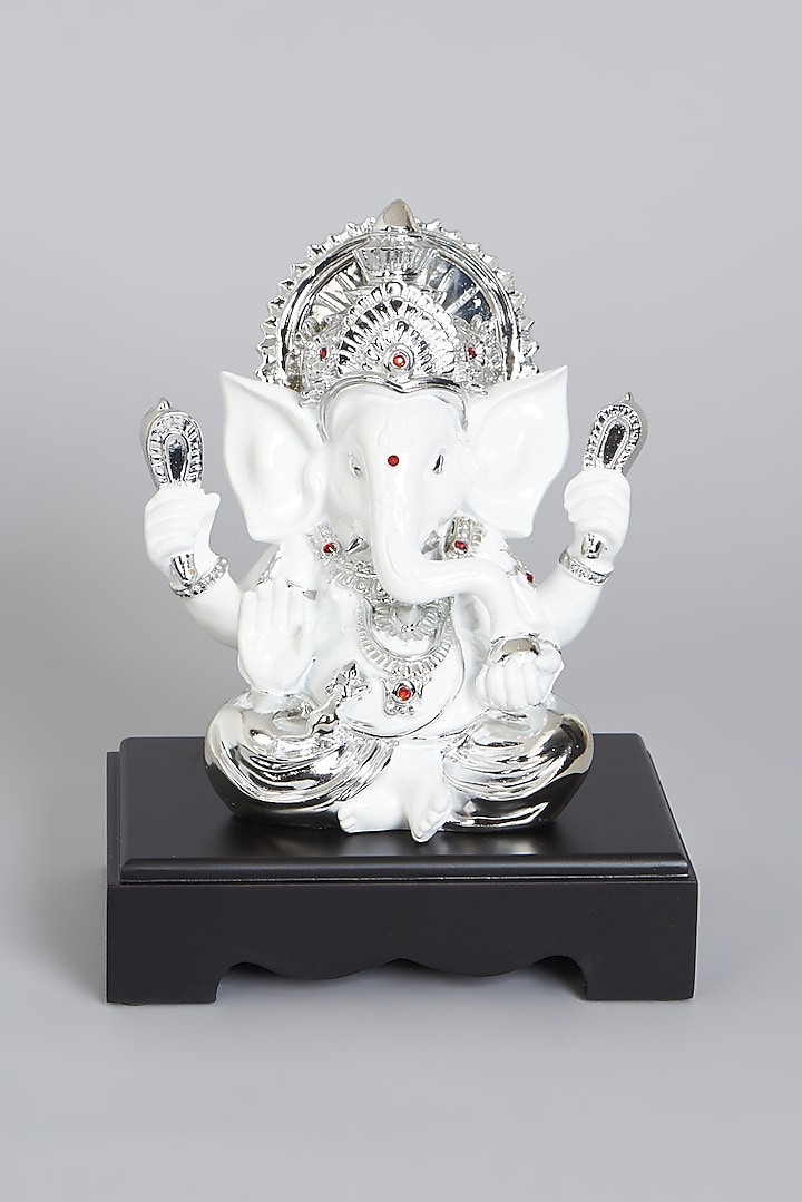 Silver Electroplated Large Ganesha Idol by Assemblage