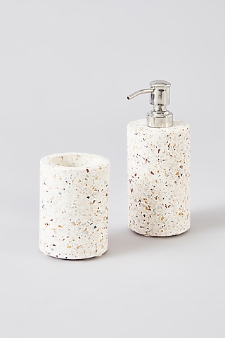 Ivory Terrazzo Bathroom Organizer Set by Assemblage