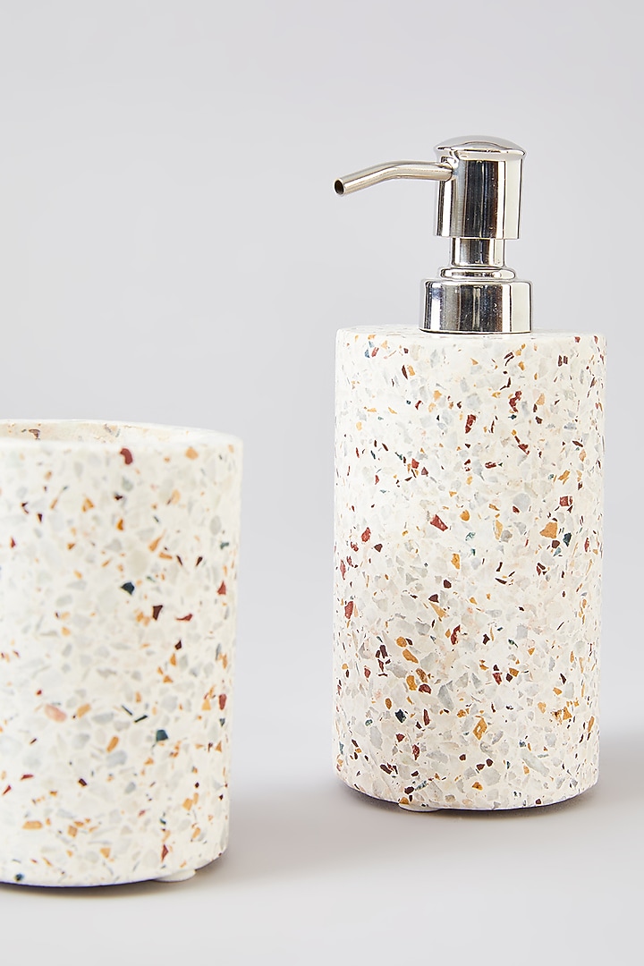 Ivory Terrazzo Bathroom Organizer Set by Assemblage at Pernia's Pop Up Shop