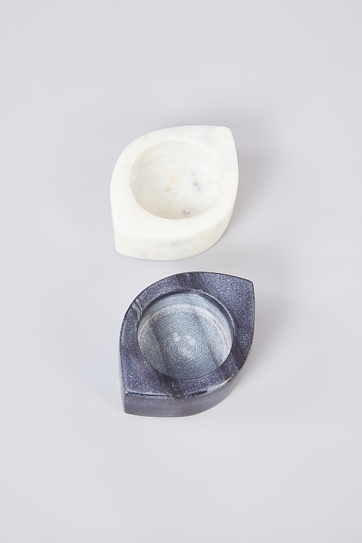 Black & White Marble Boat-Shaped T-light Holder Set by Assemblage at Pernia's Pop Up Shop