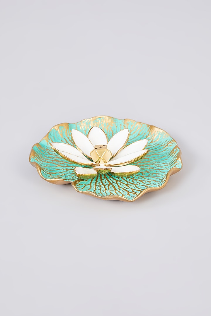 White Brass Metal Lotus Incence Holder by Assemblage at Pernia's Pop Up Shop