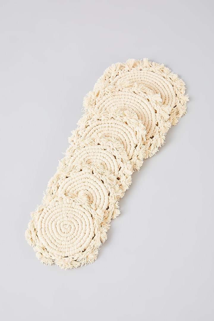 Ivory Macrame Coaster Set by Assemblage at Pernia's Pop Up Shop