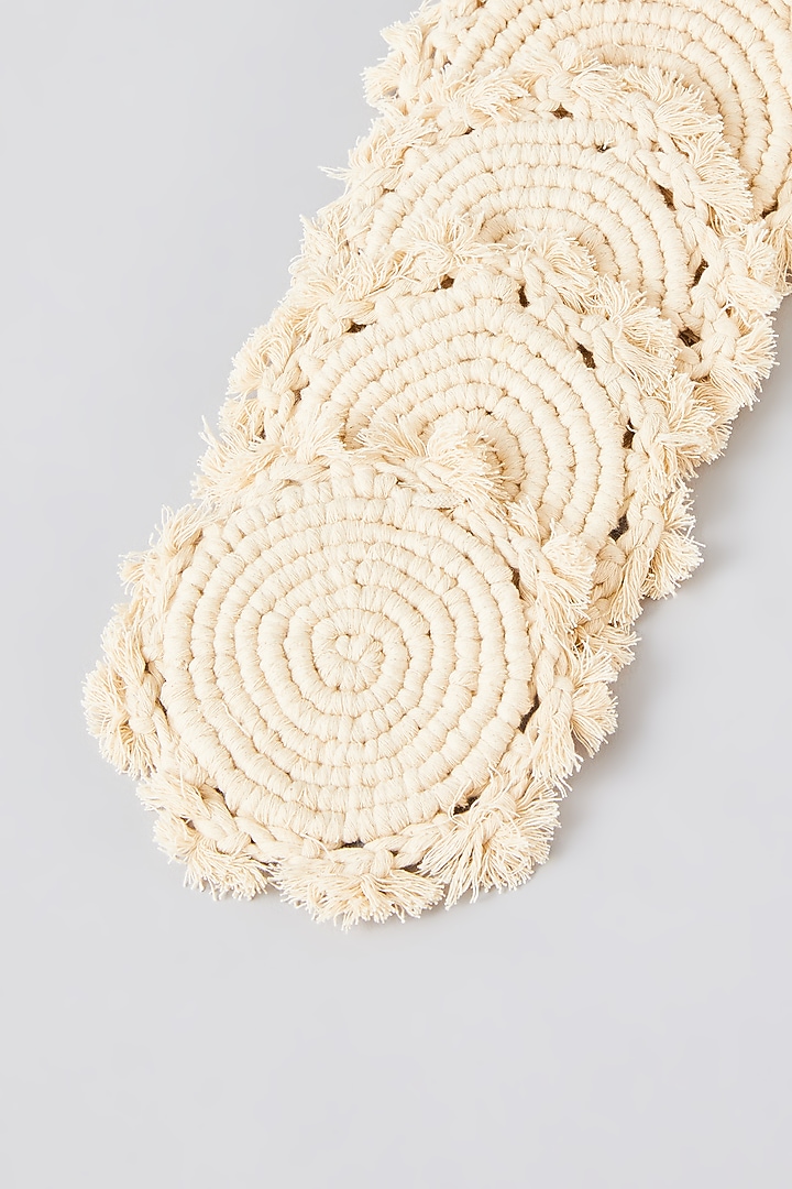 Ivory Macrame Coaster Set by Assemblage at Pernia's Pop Up Shop