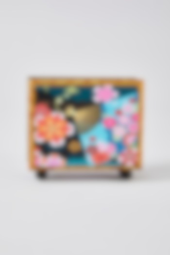 Multi-Colored MDF Wood Floral Printed Tissue Holder by Assemblage at Pernia's Pop Up Shop