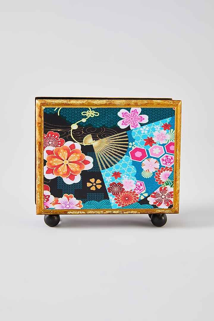 Multi-Colored MDF Wood Floral Printed Tissue Holder by Assemblage at Pernia's Pop Up Shop