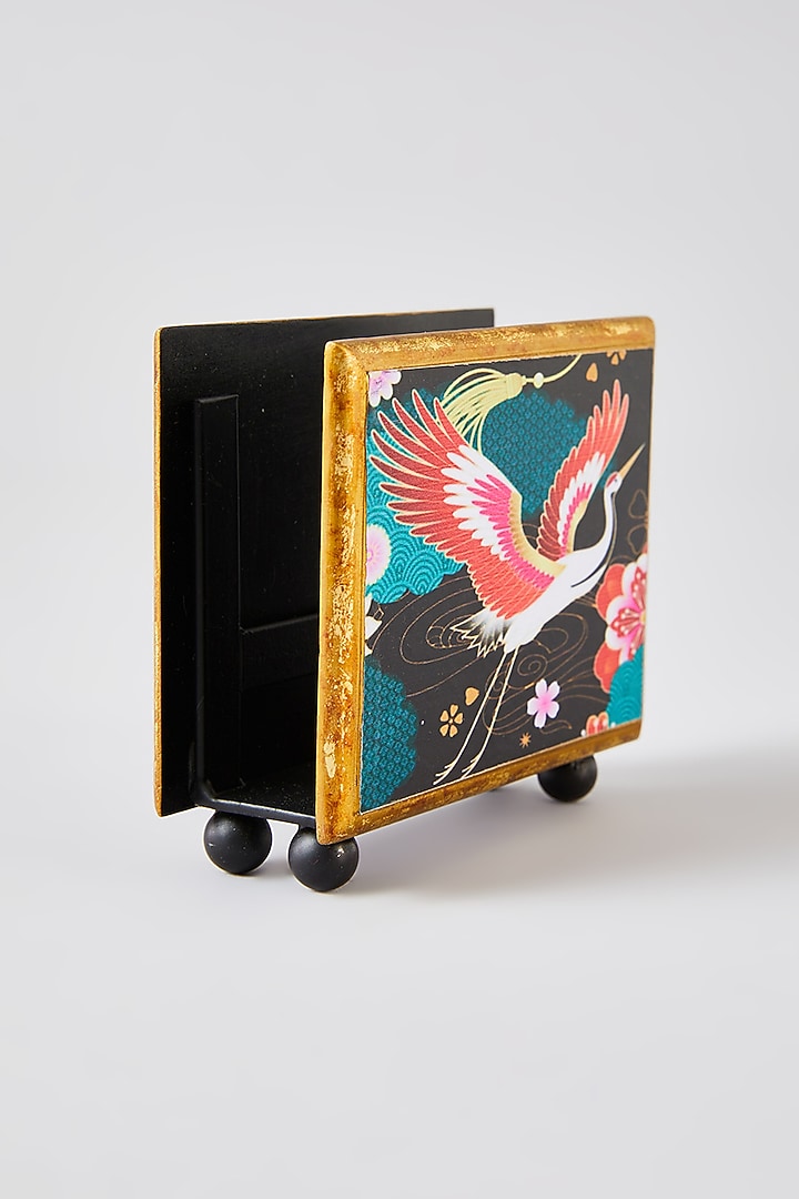 Multi-Colored MDF Wood Floral Printed Tissue Holder by Assemblage at Pernia's Pop Up Shop