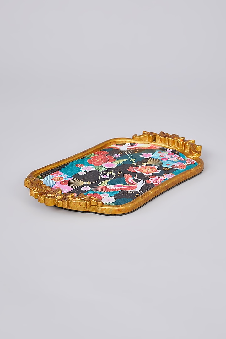 Multi-Colored MDF Wood Floral Digital Printed Tray by Assemblage at Pernia's Pop Up Shop