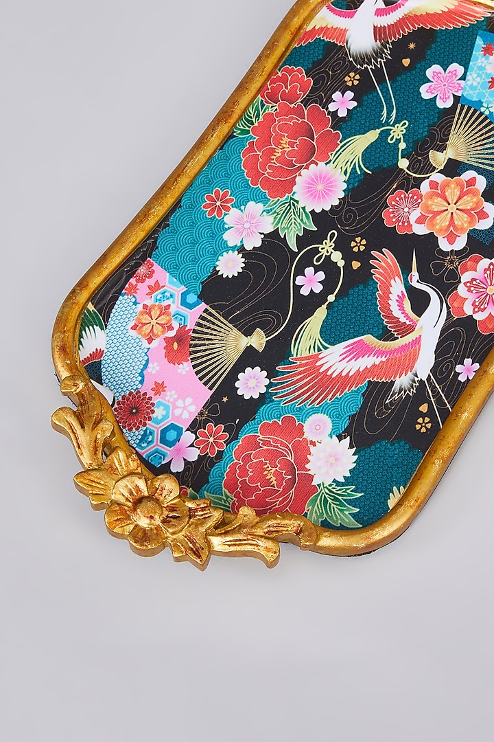 Multi-Colored MDF Wood Floral Digital Printed Tray by Assemblage at Pernia's Pop Up Shop