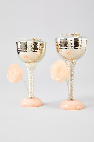 Pink Metal & Resin Butterfly Jar Set by Assemblage