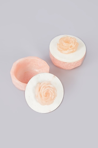 Soft Pink Marble & Resin Jar Set by Assemblage