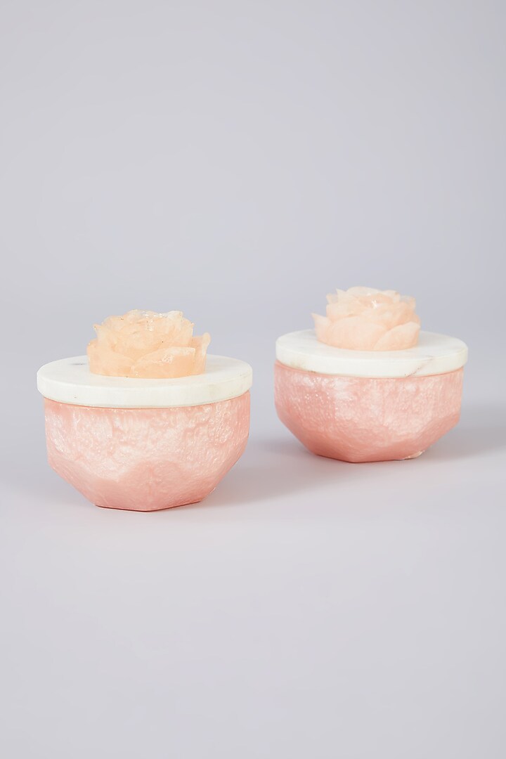 Soft Pink Marble & Resin Jar Set by Assemblage at Pernia's Pop Up Shop