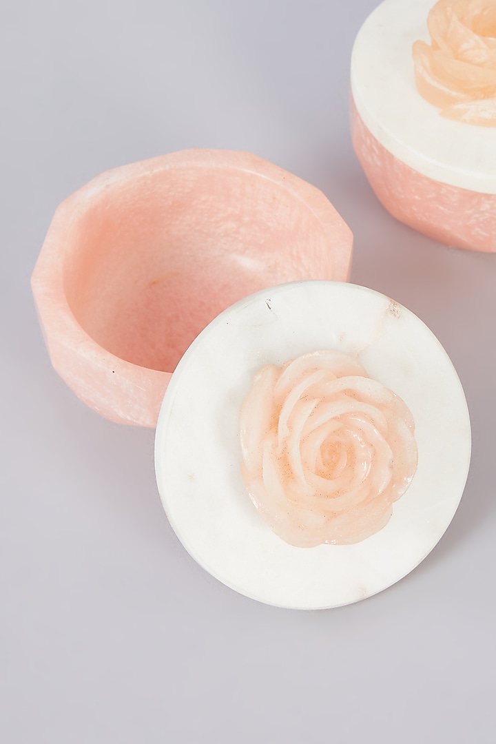 Soft Pink Marble & Resin Jar Set by Assemblage at Pernia's Pop Up Shop