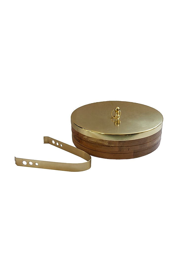 Brown Mango Wood Box With Tongs by Assemblage at Pernia's Pop Up Shop