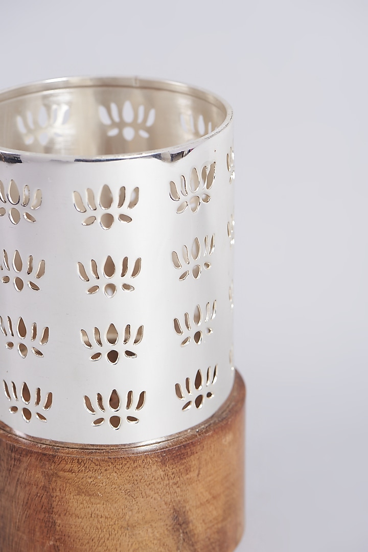 Silver-Plated Laser-Cut Lotus Hurricane by Assemblage at Pernia's Pop Up Shop