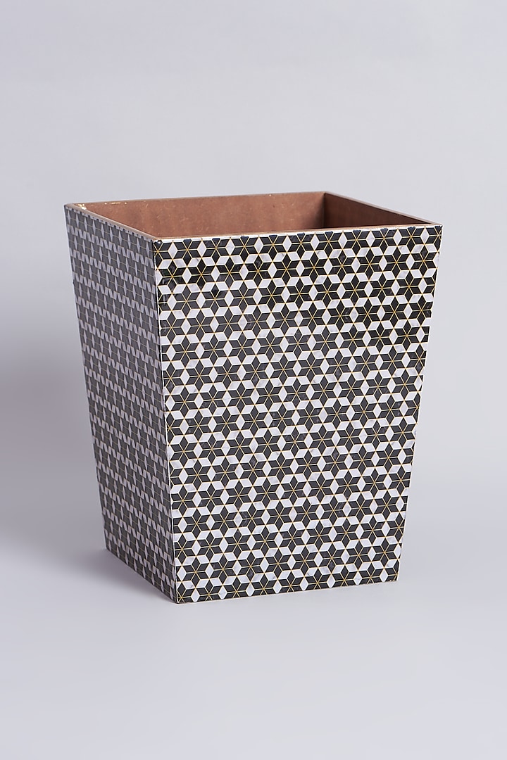 Brown MDF Wood Dustbin Planter by Assemblage