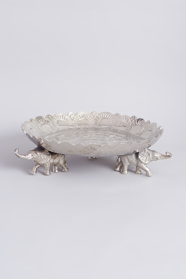 Silver-Plated White Metal Urli Platter by Assemblage
