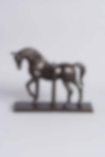 Antique Gold Aluminum Horse Book Ends by Assemblage