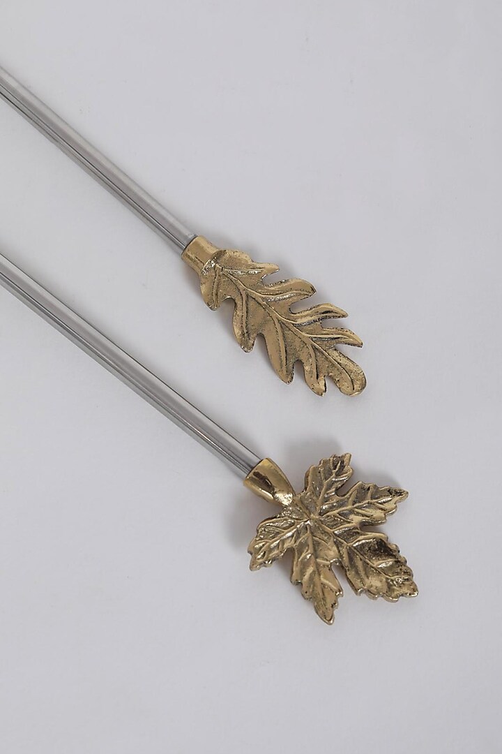Gold & Silver Salad Spoon Cutlery Set (Set of 2) by Assemblage at Pernia's Pop Up Shop