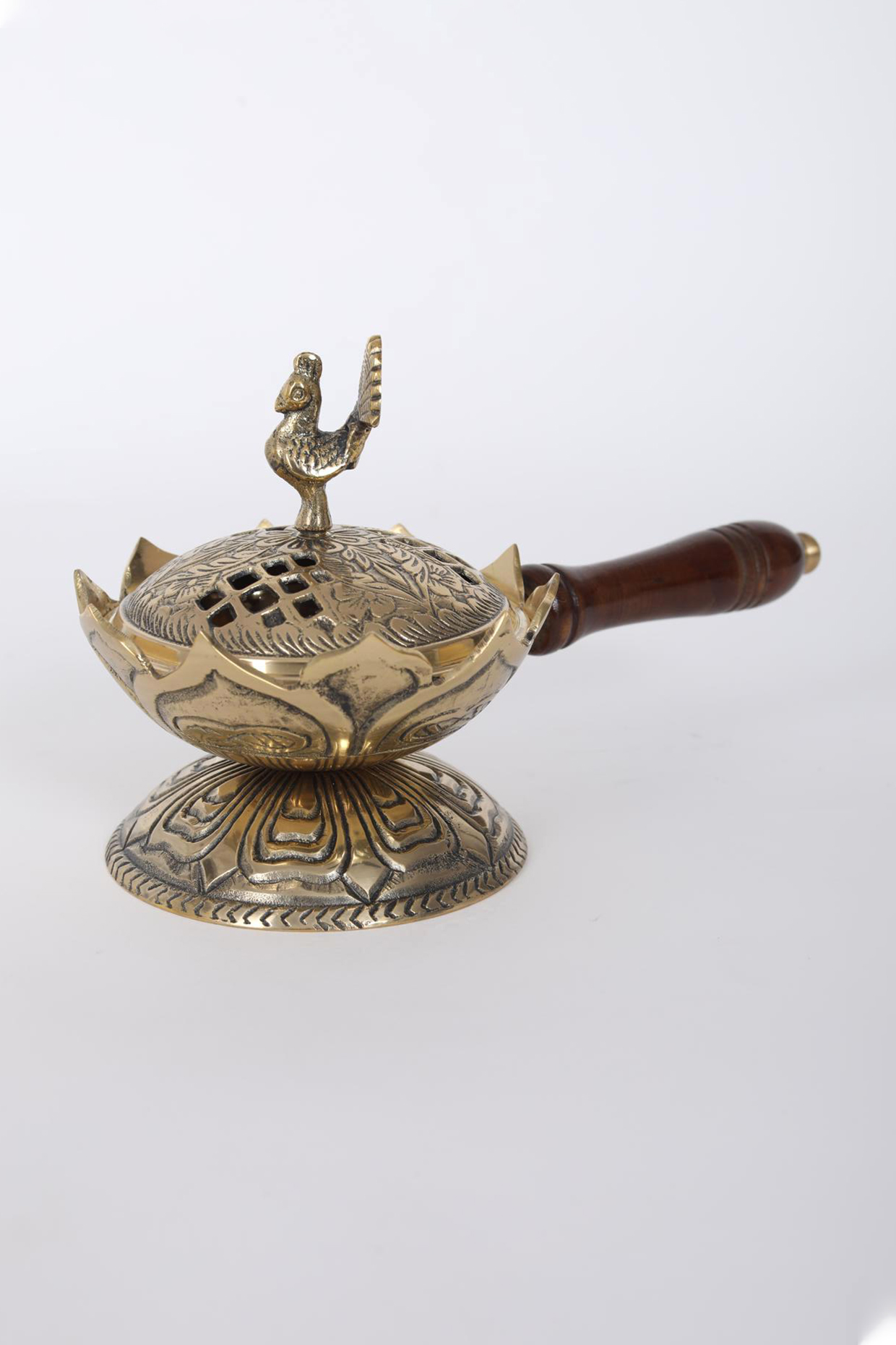 Gold Brass Incense Lamp by Assemblage