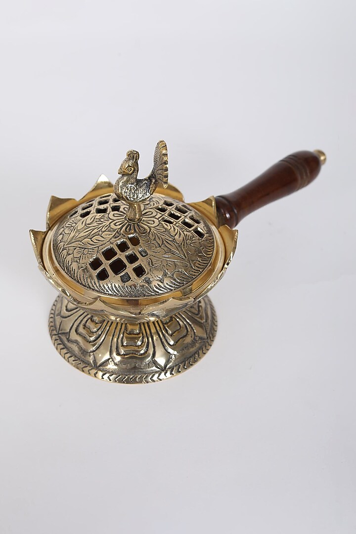 Gold Brass Incense Lamp by Assemblage at Pernia's Pop Up Shop