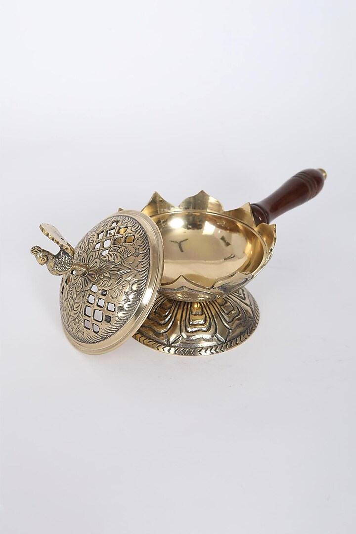 Gold Brass Incense Lamp by Assemblage at Pernia's Pop Up Shop