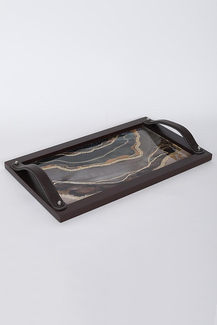 Brown & Beige Printed Tray by Assemblage