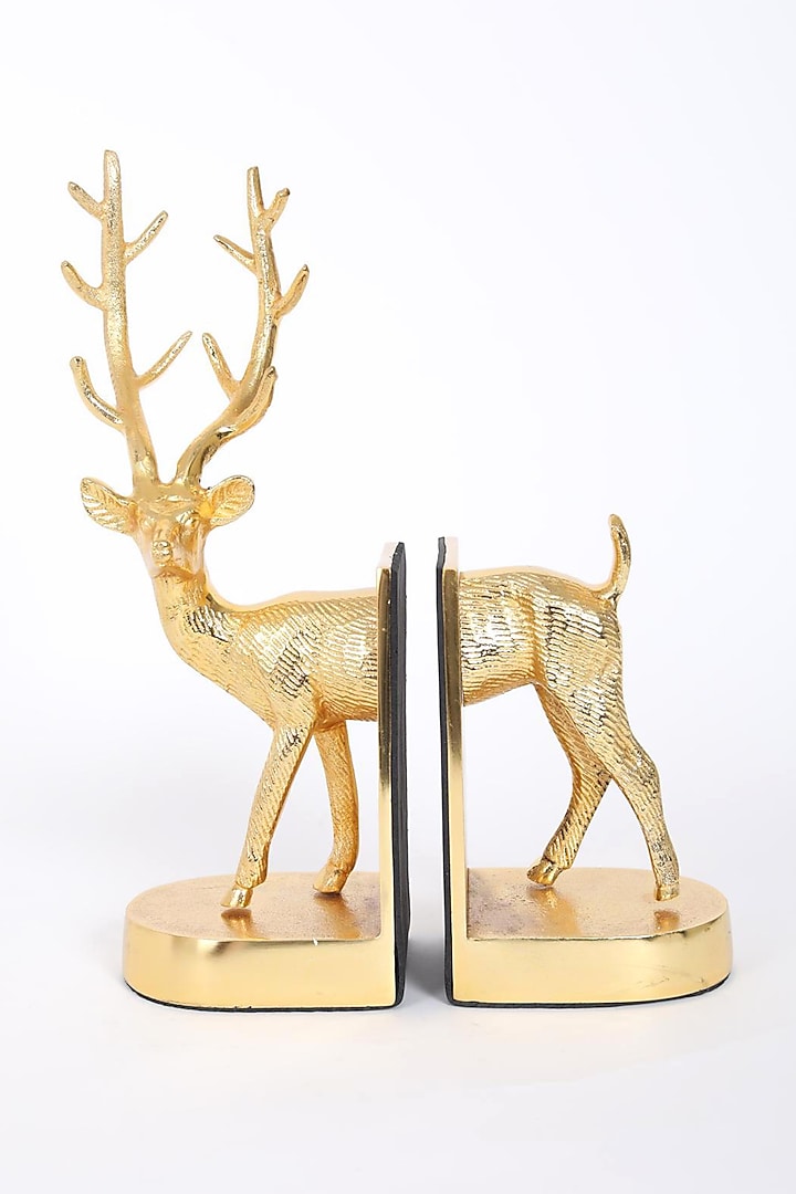 Gold Antler Deer Bookend (Set of 2) by Assemblage