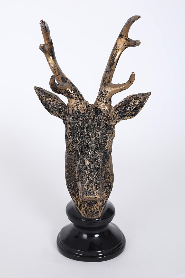 Antique Gold Reindeer Head Showpiece by Assemblage