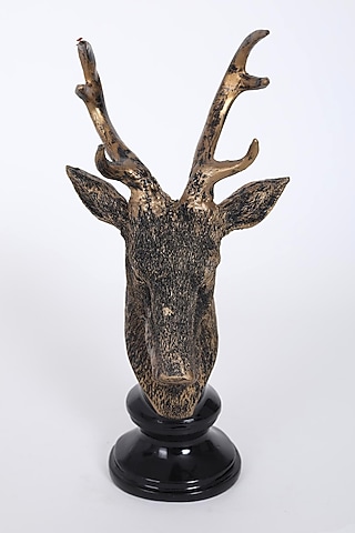 Antique Gold Reindeer Head Showpiece by Assemblage