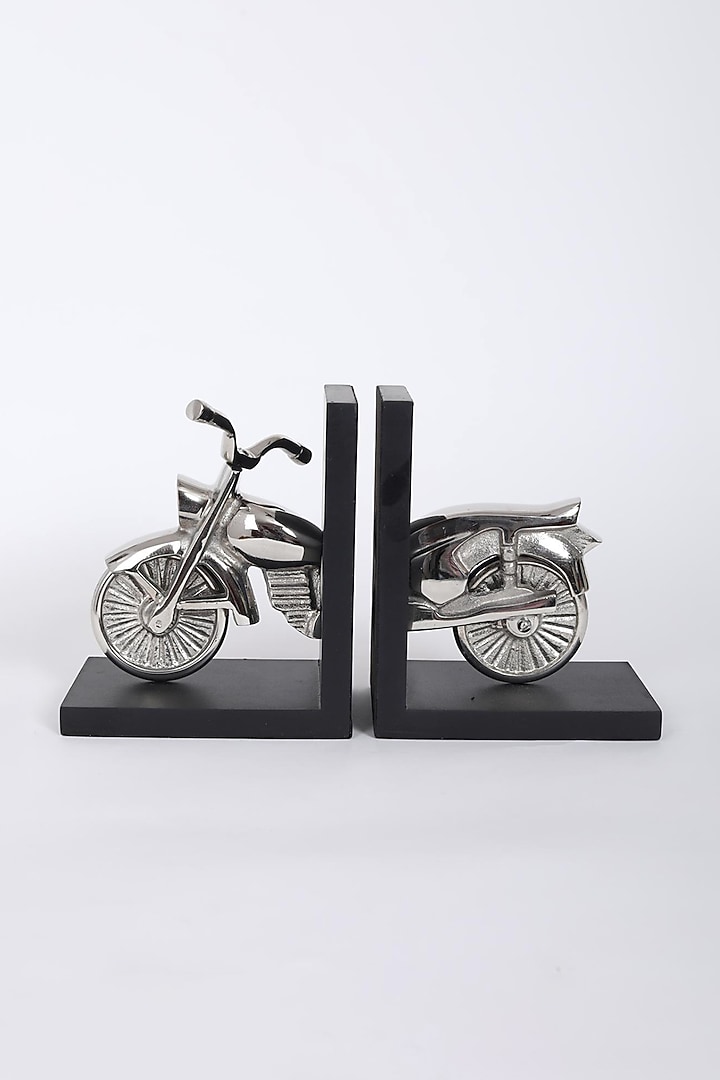 Silver Motorbike Bookend (Set of 2) by Assemblage at Pernia's Pop Up Shop