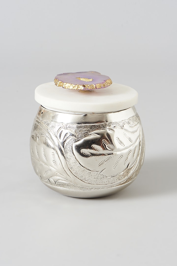 Silver Marble Agate Jar by Assemblage at Pernia's Pop Up Shop
