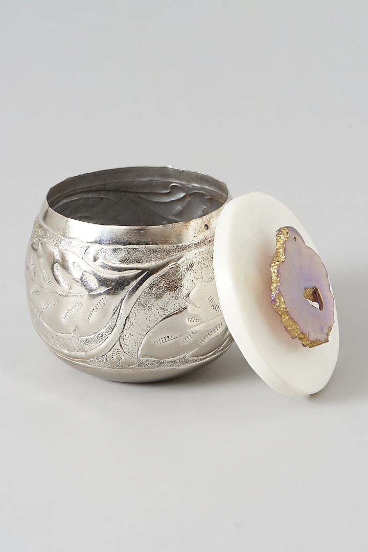 Silver Marble Agate Jar by Assemblage at Pernia's Pop Up Shop
