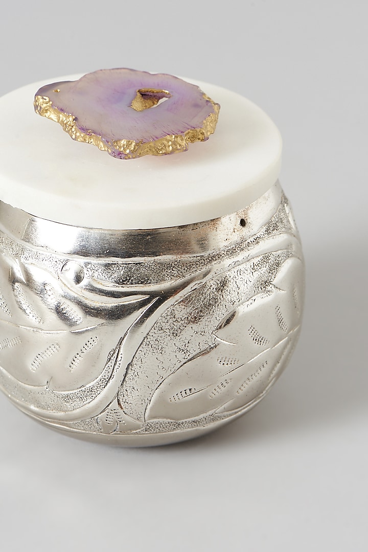 Silver Marble Agate Jar by Assemblage at Pernia's Pop Up Shop